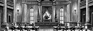 Illustration of a courtroom