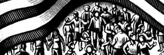 Civil Rights woodcut illustration