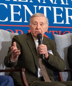 Judge Albert Rosenblatt speaks at the Brennan Center and NYU Law Review’s symposium The Promise and Limits of State Constitutions on February 9, 2024. Photo: ©Slezak: Courtesy of NYU Photo Bureau